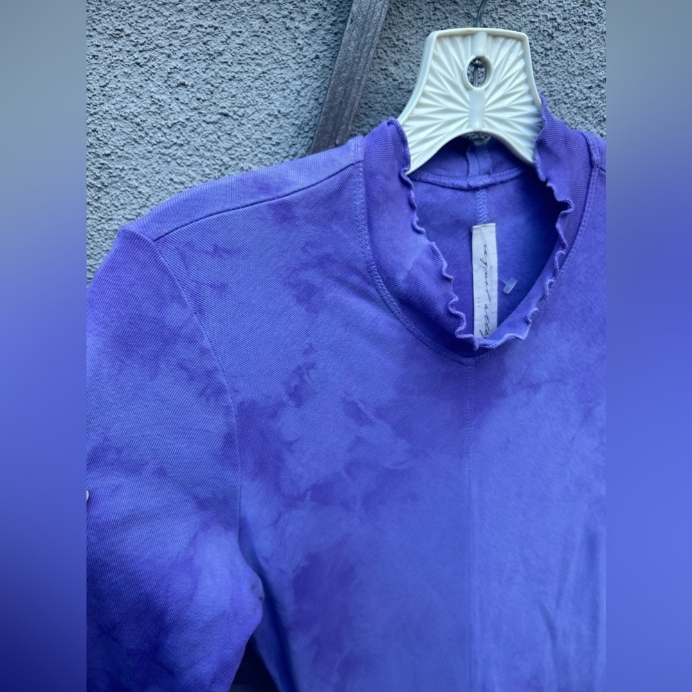 Raquel Allegra Tie Dye Long Sleeve Fitted Dress in Purple Cloud Size 2 M - Picture 8 of 11